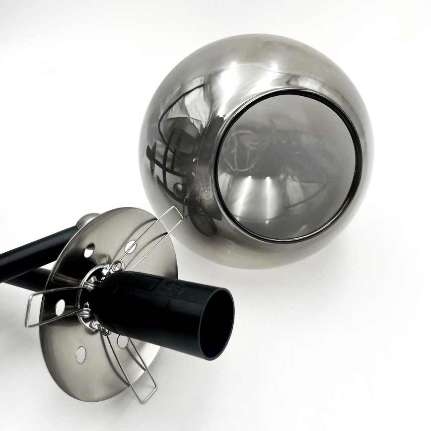 Plafonski luster MALENA 3xE14/5W/230V crna/zadimljena