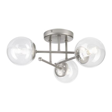 Plafonski luster MALENA 3xE14/5W/230V mat hrom/proziran