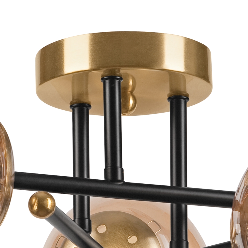 Plafonski luster MALENA 3xE14/5W/230V zlatna/crna/dimno bež