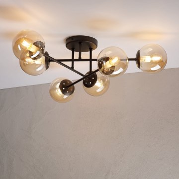 Plafonski luster MALENA 6xE14/5W/230V smeđa/dimljeno bež