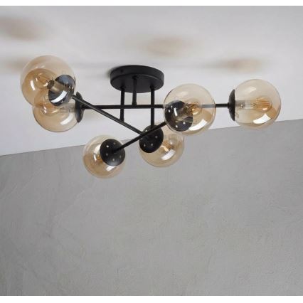 Plafonski luster MALENA 6xE14/5W/230V smeđa/dimljeno bež