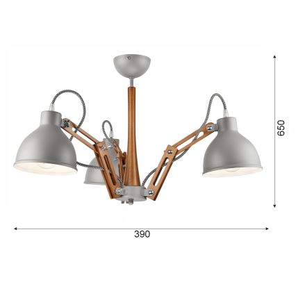 Plafonski luster MARCELLO 3xE27/60W/230V buk