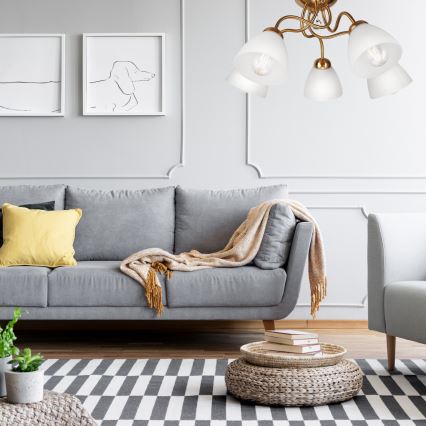 Plafonski luster MIRANDA 5xE27/60W/230V zlatne boje