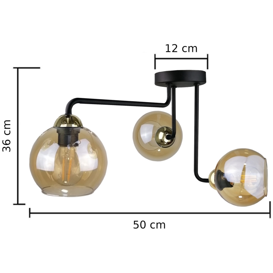 Plafonski luster MONDE GOLD 3xE27/60W/230V