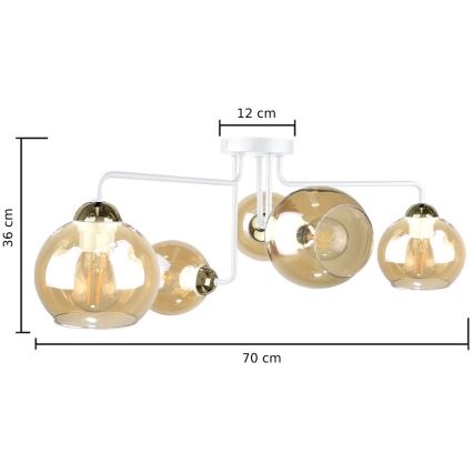 Plafonski luster MONDE WHITE 5xE27/60W/230V