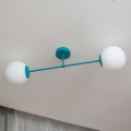 Plafonski luster MOON 2xE27/15W/230V tirkizni