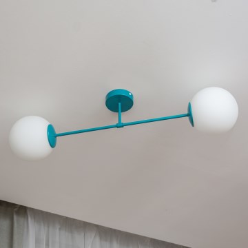 Plafonski luster MOON 2xE27/15W/230V tirkizni