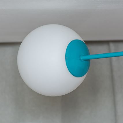 Plafonski luster MOON 2xE27/15W/230V tirkizni