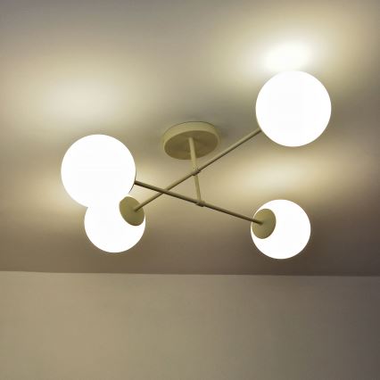 Plafonski luster MOON 4xE27/15W/230V, krem boja
