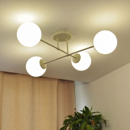 Plafonski luster MOON 4xE27/15W/230V, krem boja