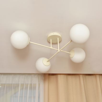 Plafonski luster MOON 4xE27/15W/230V, krem boja