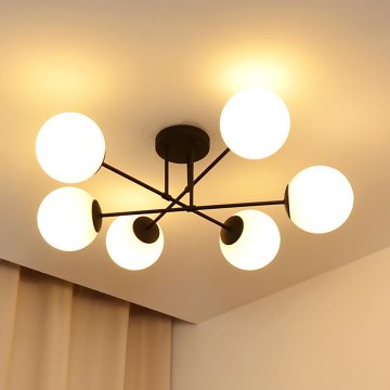 Plafonski luster MOON 6xE27/15W/230V, crne boje