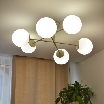 Plafonski luster MOON 6xE27/15W/230V krem boja
