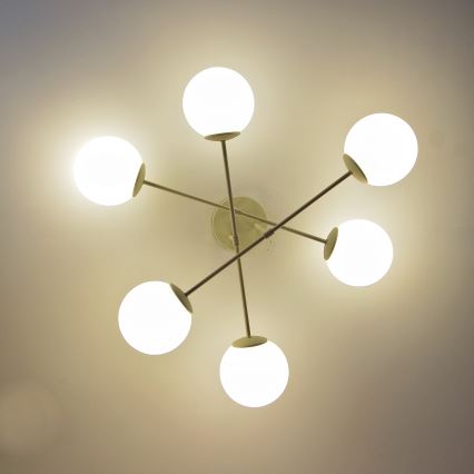 Plafonski luster MOON 6xE27/15W/230V krem boja