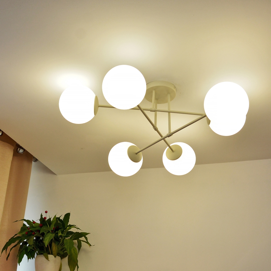 Plafonski luster MOON 6xE27/15W/230V krem boja