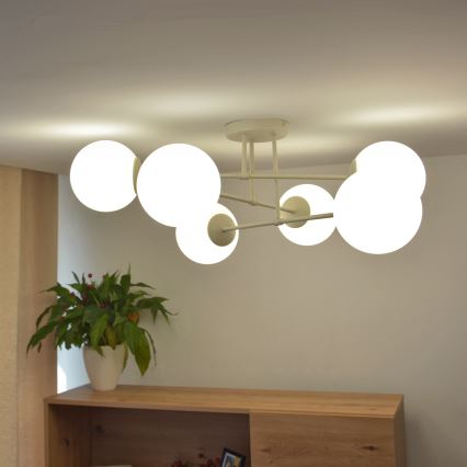 Plafonski luster MOON 6xE27/15W/230V krem boja