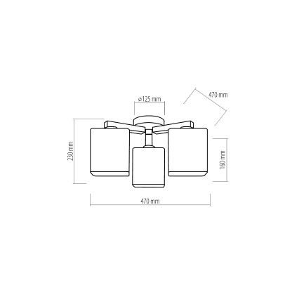 Plafonski luster NADIA 3xE27/60W/230V