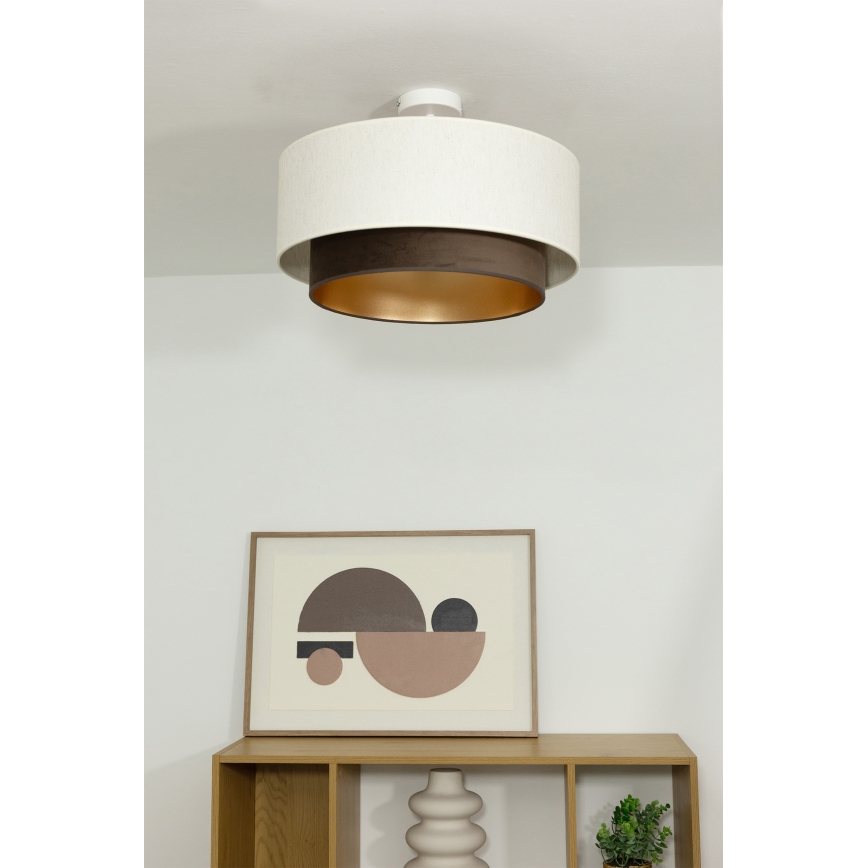 Plafonski luster NATIA 1xE27/60W/230V prečnik 45 cm bela/braon
