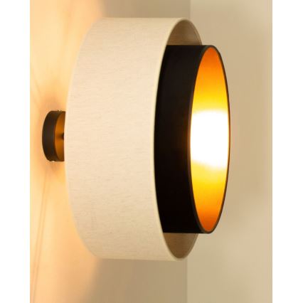 Plafonski luster NATIA 1xE27/60W/230V, prečnik 45 cm, bela/crna