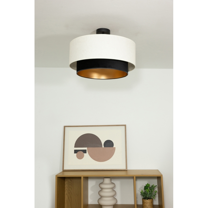 Plafonski luster NATIA 1xE27/60W/230V, prečnik 45 cm, bela/crna
