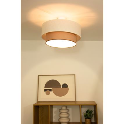 Plafonski luster NATIA 1xE27/60W/230V Ø 45 cm bela/braon