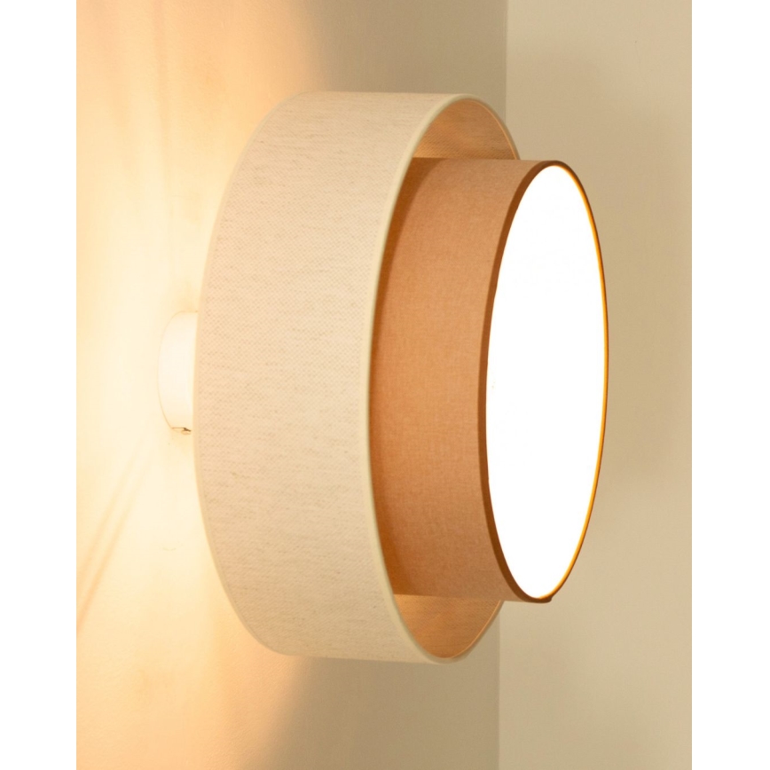 Plafonski luster NATIA 1xE27/60W/230V Ø 45 cm bela/braon