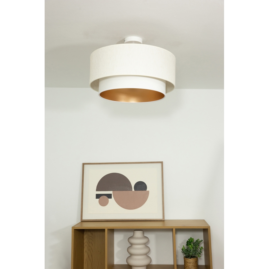 Plafonski luster NATIA 1xE27/60W/230V Ø 45 cm bela