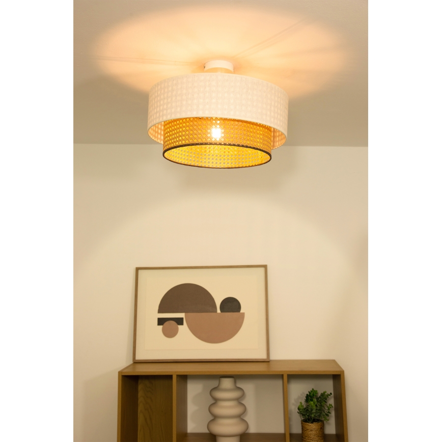 Plafonski luster NATIA 1xE27/60W/230V Ø 45 cm bela/smeđa