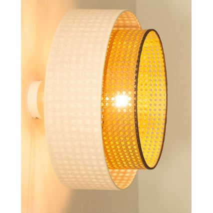 Plafonski luster NATIA 1xE27/60W/230V Ø 45 cm bela/smeđa