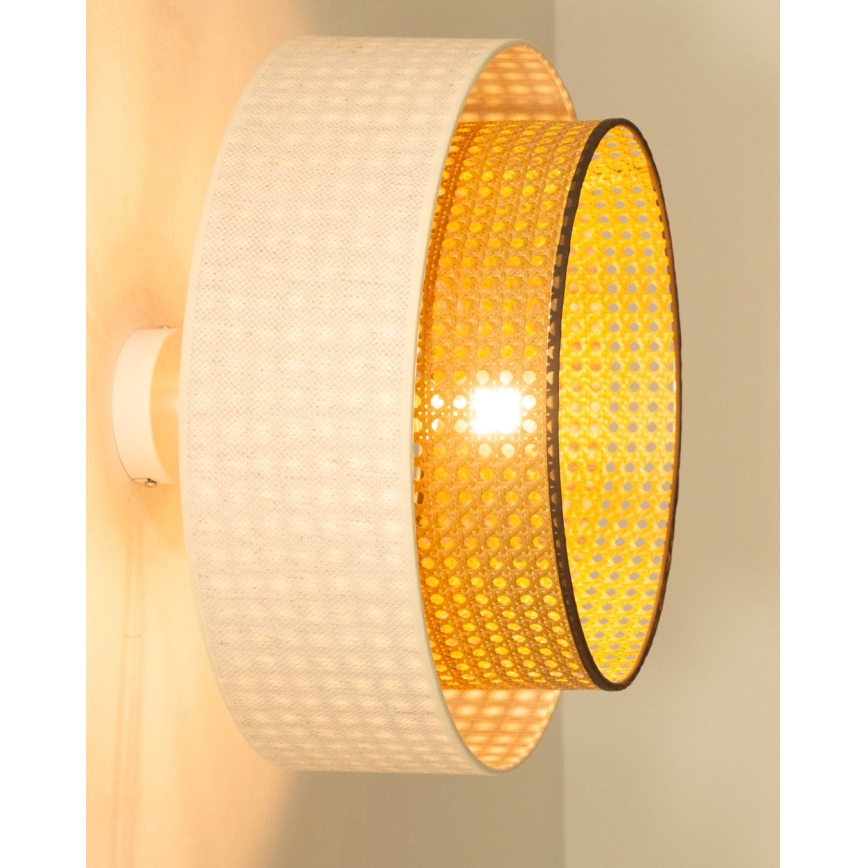 Plafonski luster NATIA 1xE27/60W/230V Ø 45 cm bela/smeđa