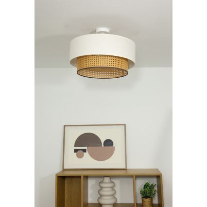 Plafonski luster NATIA 1xE27/60W/230V Ø 45 cm bela/smeđa