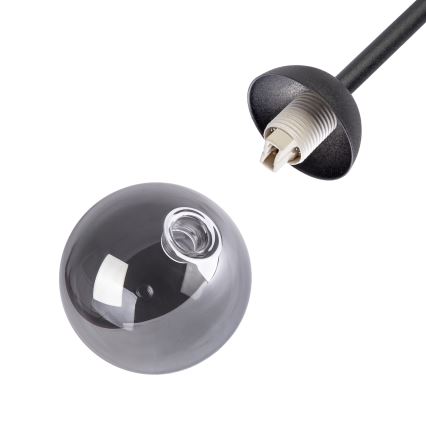 Plafonski luster OBSIDIAN 6xG9/10W/230V crna/zadimljeno siva