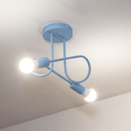 Plafonski luster OXFORD 2xE27/15W/230V plava