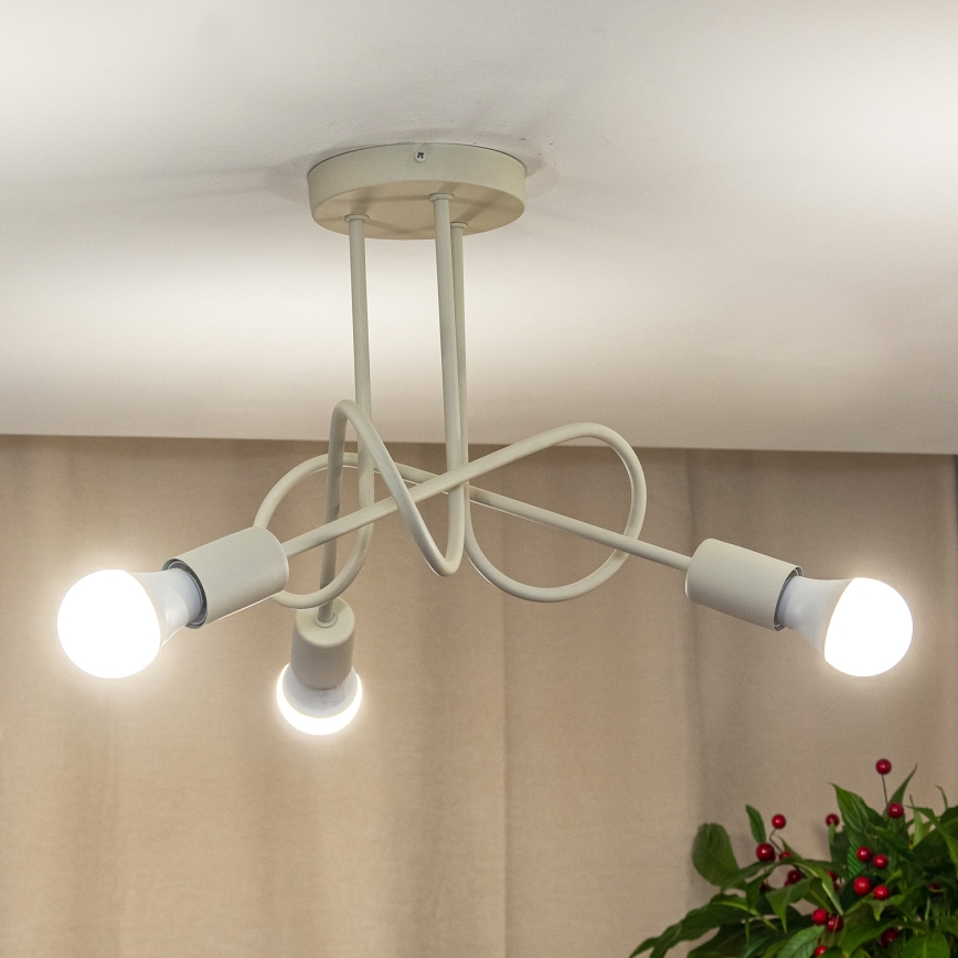 Plafonski luster OXFORD 3xE27/15W/230V krem