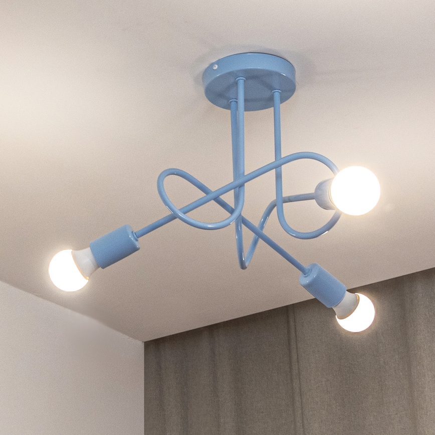 Plafonski luster OXFORD 3xE27/15W/230V plava