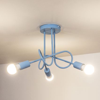 Plafonski luster OXFORD 3xE27/15W/230V plava