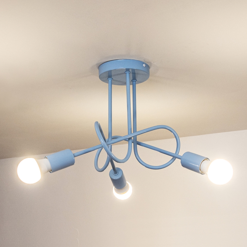 Plafonski luster OXFORD 3xE27/15W/230V plava