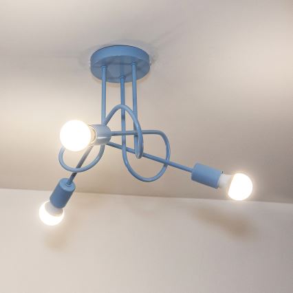 Plafonski luster OXFORD 3xE27/15W/230V plava