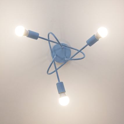 Plafonski luster OXFORD 3xE27/15W/230V plava