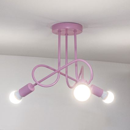 Plafonski luster OXFORD 3xE27/15W/230V roze