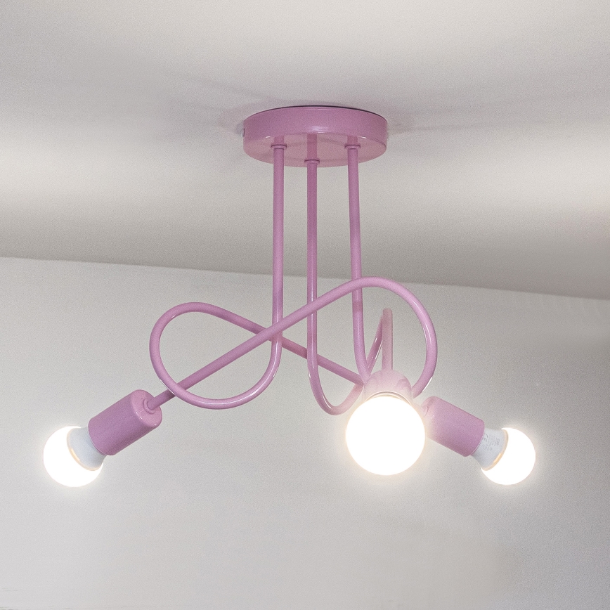 Plafonski luster OXFORD 3xE27/15W/230V roze