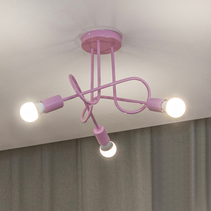 Plafonski luster OXFORD 3xE27/15W/230V roze