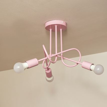 Plafonski luster OXFORD 3xE27/15W/230V roze