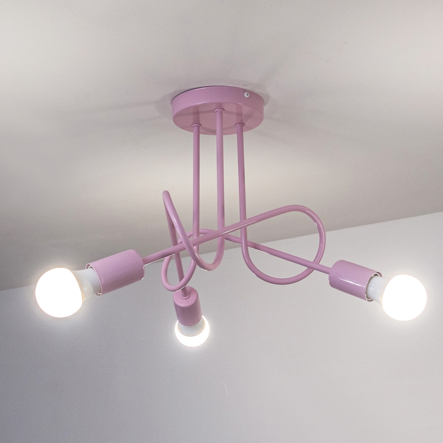 Plafonski luster OXFORD 3xE27/15W/230V roze
