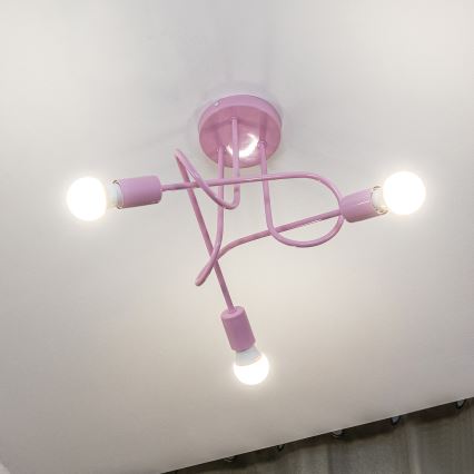 Plafonski luster OXFORD 3xE27/15W/230V roze