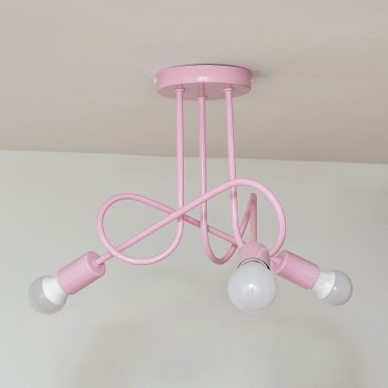 Plafonski luster OXFORD 3xE27/15W/230V roze