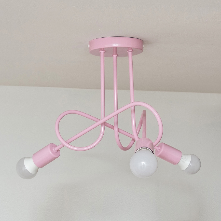 Plafonski luster OXFORD 3xE27/15W/230V roze