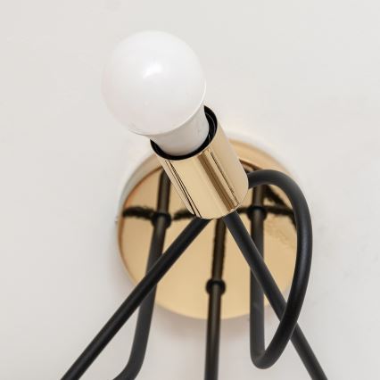 Plafonski luster OXFORD 3xE27/15W/230V zlatna/crna