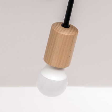 Plafonski luster OXFORD 5xE27/15W/230V borovina/crna