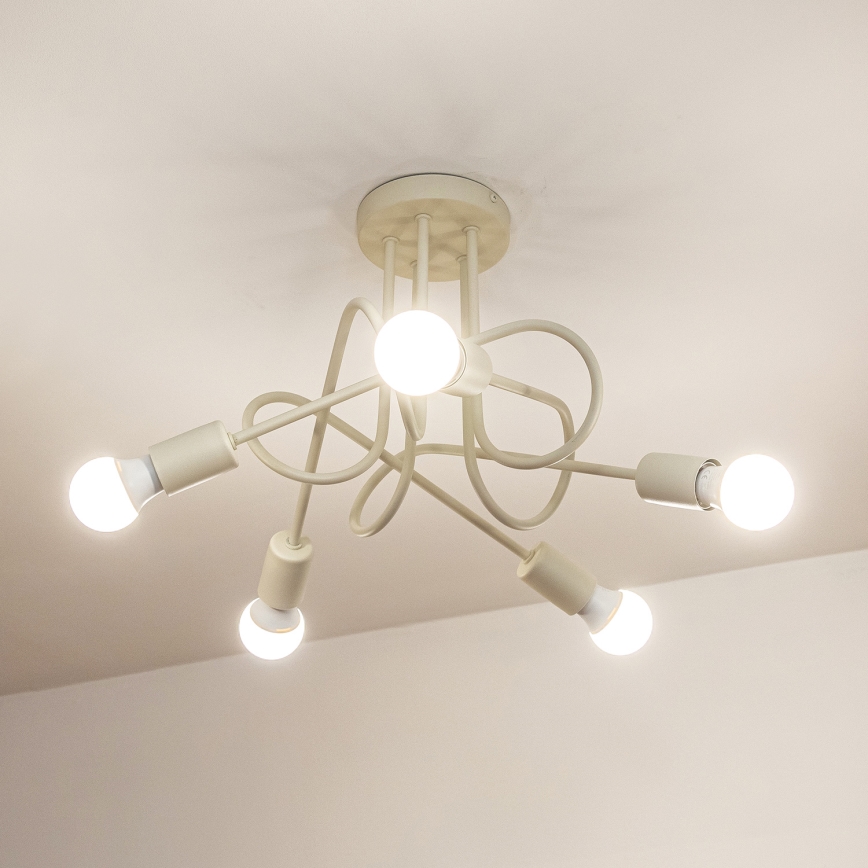 Plafonski luster OXFORD 5xE27/15W/230V krem boje